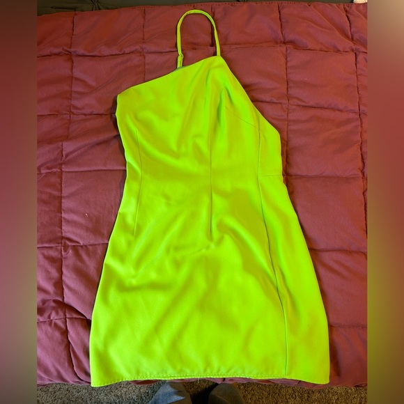 Revolve Lovers and Friends Rizelle Mini Dress in Lime - Picture 3 of 5